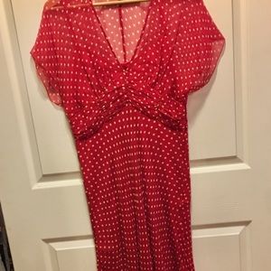Vintage Red and Yellow Polka Dot Dress